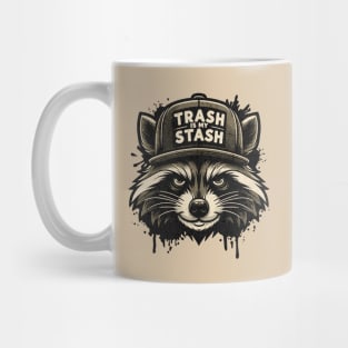 Live Fast Eat Trash Do Crime - Funny Raccoon Gangster Graffiti Mug